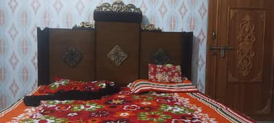 Bed side table and dressing and clothes almari and bartaan wali Almari