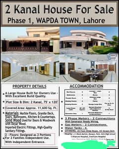 2 Canal house for sale wapda town