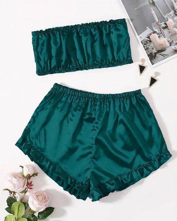 Silk Wear Women's Satin Cami and Shorts Set - Lightweight Nightwear for Comfortable Sleep