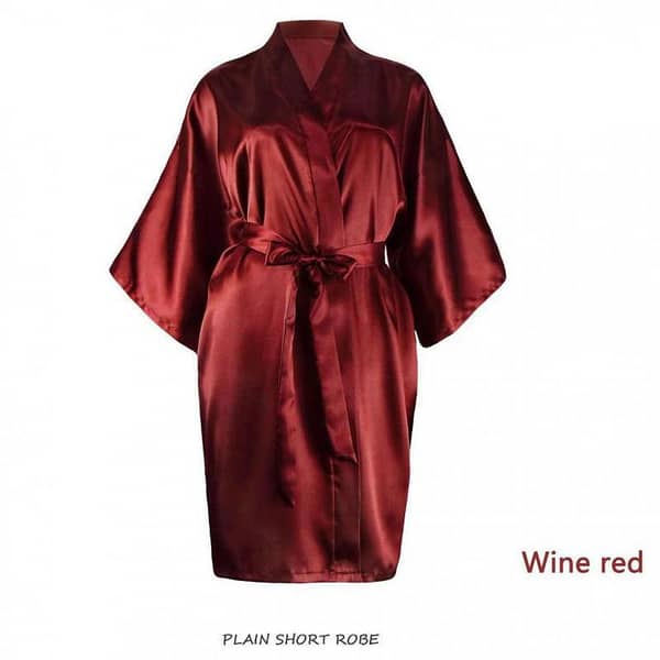 Silk Wear BI-015 Women's 1-Piece Silk Satin Nighty with Robe and Short Gown Lingerie Set for Sleepwear and Bridal Occasions