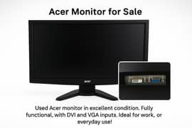 Acer 24-Inch LED Monitor | Crisp Display | DVI & VGA