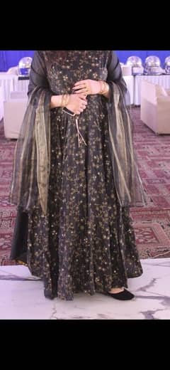 one time use maxi black with dupata or trouser