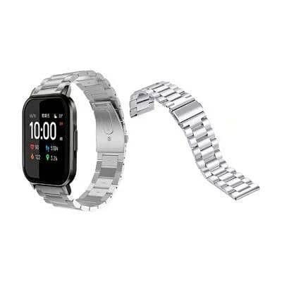 Stainless Steel Replacement Bracelet Strap for 20mm Smart Watches - Three Beads Classic Design