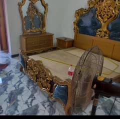 King size chinyoti Bed  with Dressing and side tables