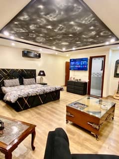 daily basis weekly basis one bad fully furnished luxury apertment available for rent gulbreg greens islamabad