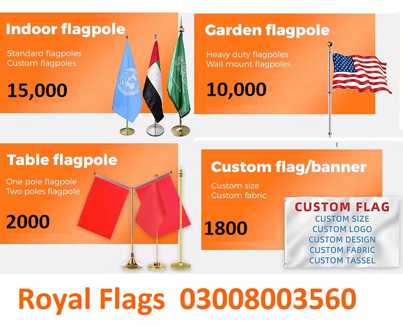 UK Flag, USAFlag, Canada Flag, China Flag, Office Indoor Standing Pole 5