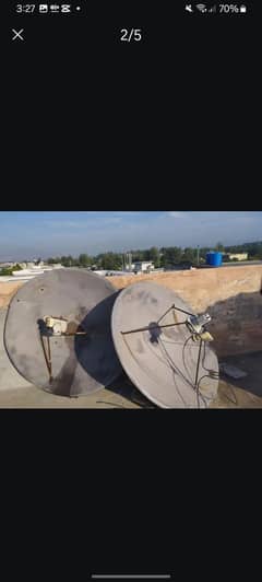 dish with lnb,receiver and cable