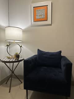 Sofa chairs set with brass legs