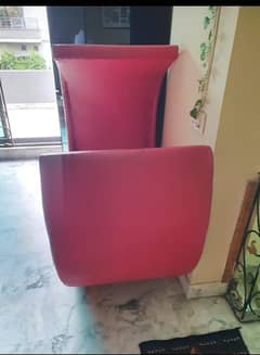 A Red Leather Couch.