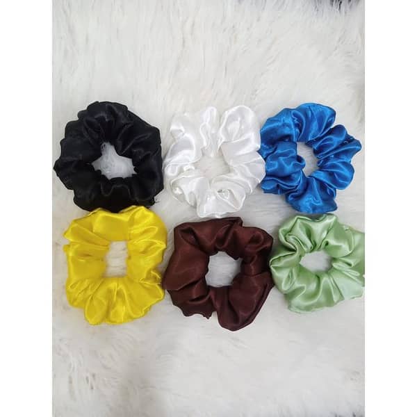 Pack of 6 High-Quality Silk Scrunchies for Girls' Hair