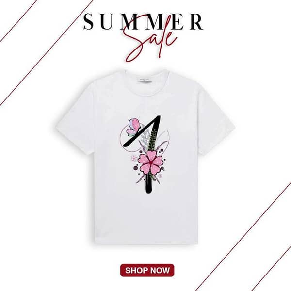 SWT Clothing Summer Printed Round Neck T-Shirt in Combed Cotton for Women and Girls