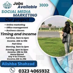 office work and online work available for males and females