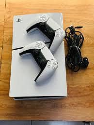 PlayStation 5 with 2 controllers