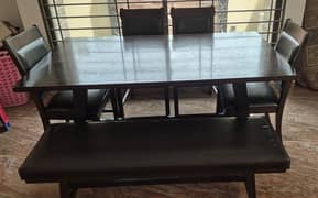 Home Centre (Dubai)  Wodden Dining Table, 4 Chaires & 1 Stool -Urgent