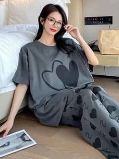 Women stitched night suit _ Printed