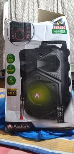 Audionic MH‑808 Plus Trolley Speaker + Wireless Mic – Karachi