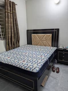double bed for sale with side table and 8 inch sprig metres