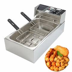 12 Liter Commercial Double Gas Fryer 6+6 Liter Dual Tank
