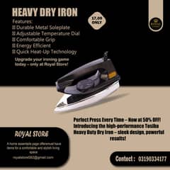  Premium 1000W Dry Iron – Heavy Base, Perfect Press! 