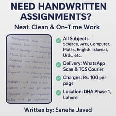Handwritten Assignment -All Subjects -Neat Work