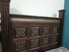 BED WITH SIDE TABLES. .