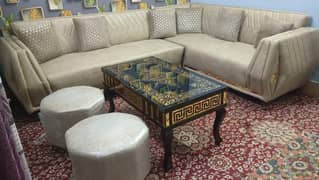 sofa set with 2 stool 1 table