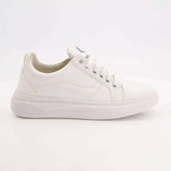 Jaf Spot Men's Casual White Sneakers - Lightweight Lace-Up Walking Shoes with Breathable Design and Rubber Sole