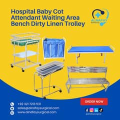Hospital Baby Cot Attendant Waiting Area Bench Dirty Linen Trolley