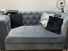 2 seater sofa , gray velvet