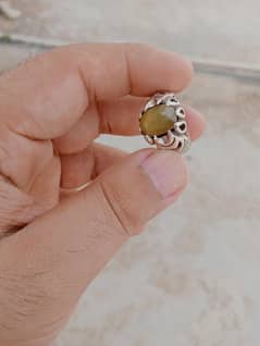 African Pukhraj Stone With Irani Ring