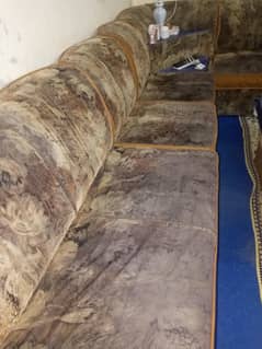 L shape sofa table added