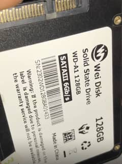 Wei disk Solid State Drive 128gb Slightly used.
