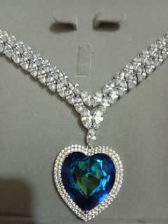 Artificial Platinum Necklace- Heart of the Ocean Style
