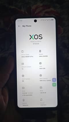 infinix smart 8 pro 4/128 back damag hai full Box