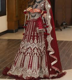 Mehroon color bridal Dress