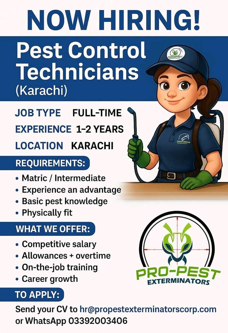 part time pest control operator required 0