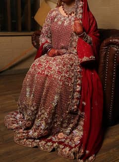 Elegant Bridal Dress for Barat | Embroided with Unique Flower Work