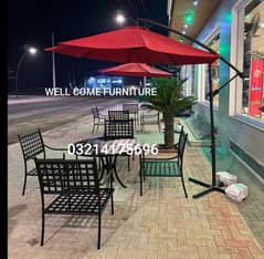 OUTDOOR GARDEN RATTAN UPVC FURNITURE UMBRELLA IMPORTANT CHAIR TABLE