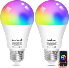 Boxlood Smart WiFi Light Bulbs – RGB + White Color Changing, Alexa