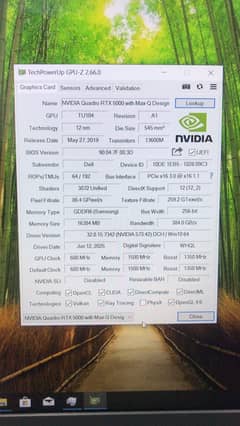 Dell Precision 7550 - RTX 5000 Max-Q 16GB - i7-10th (H)