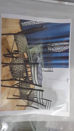 Dinning table base with 6 chairs