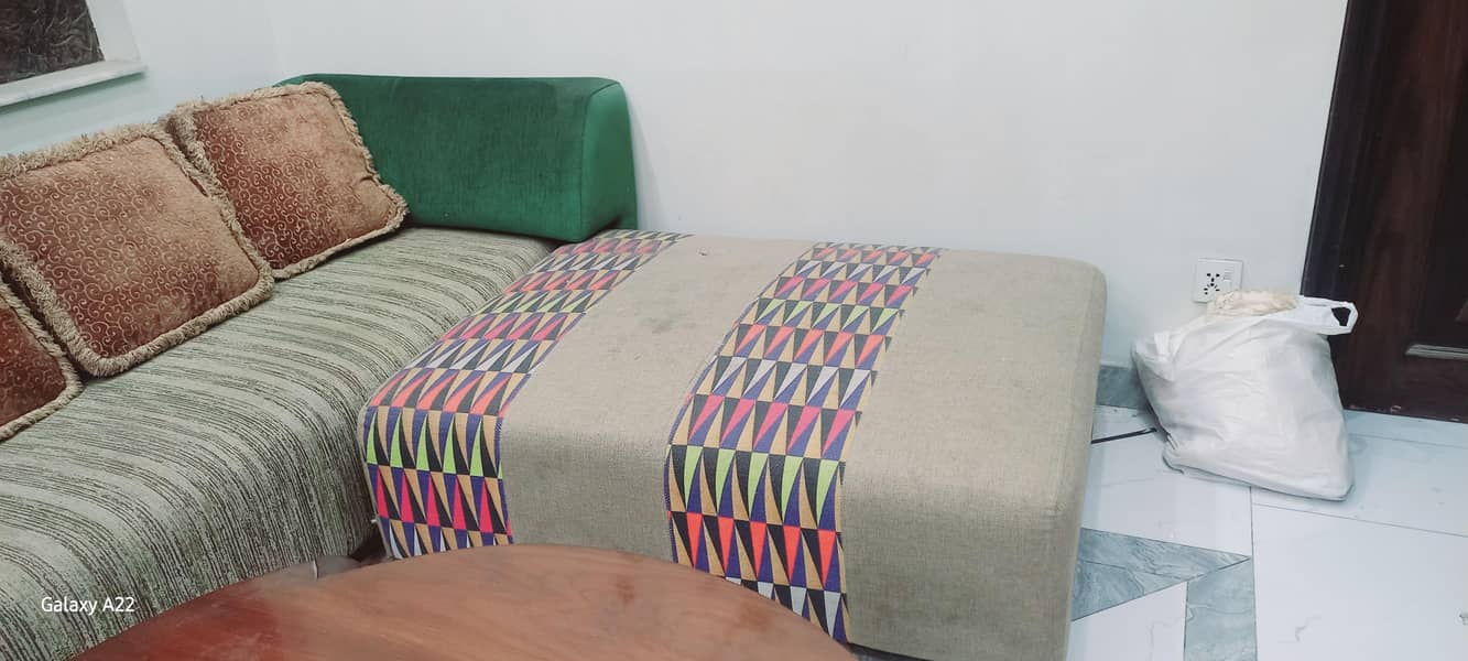 L shaped sofa with table 1