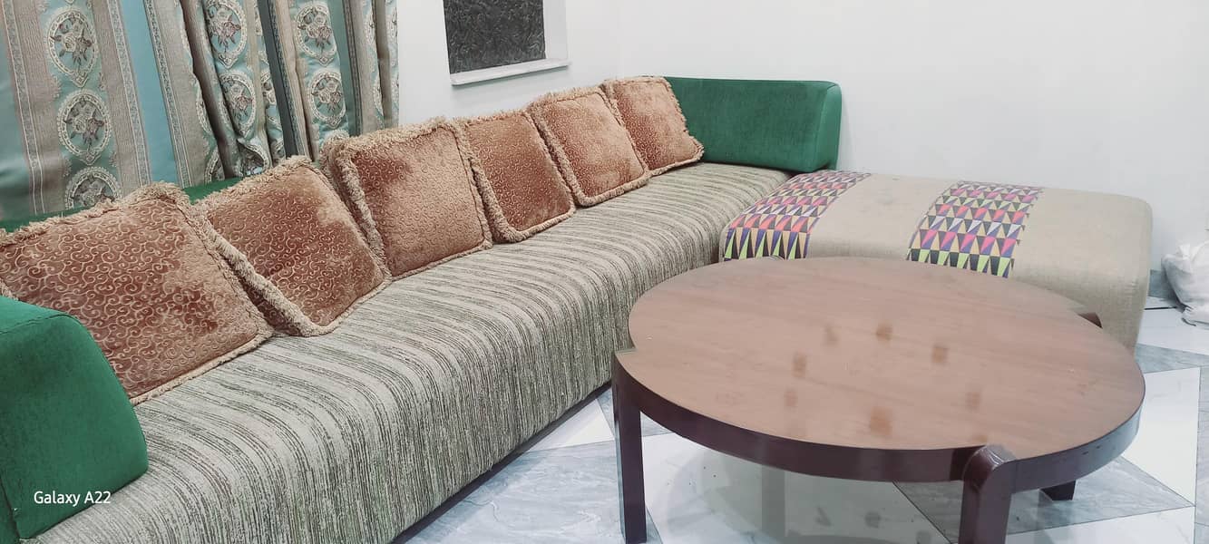 L shaped sofa with table 3