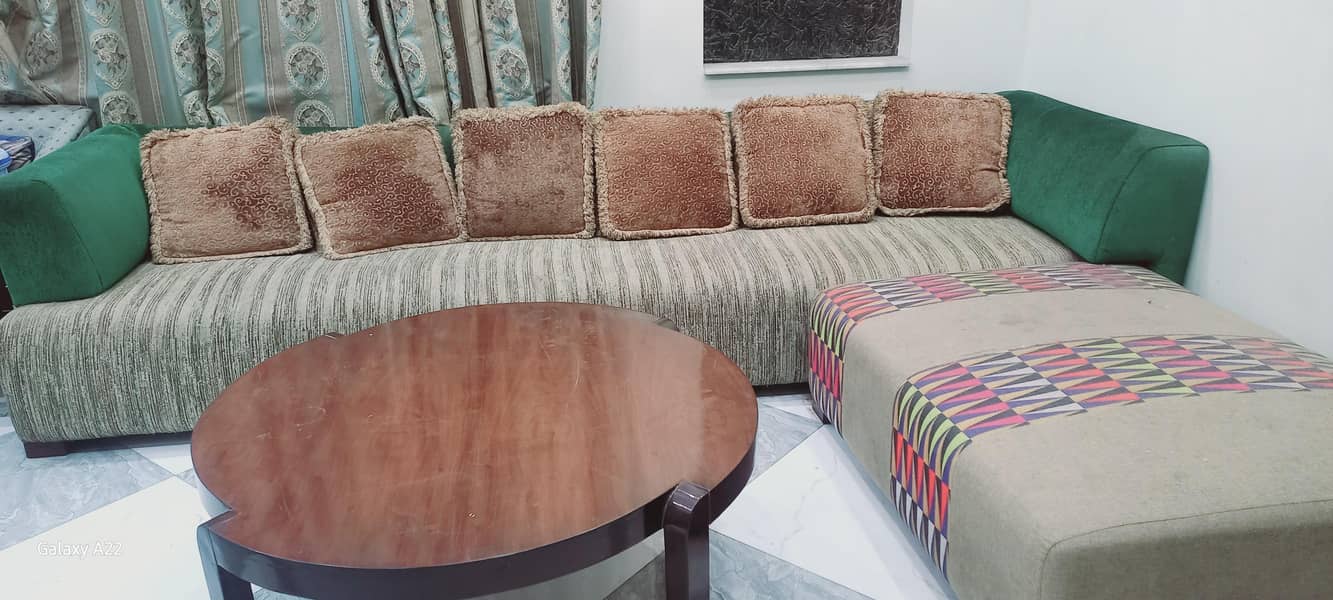 L shaped sofa with table 4