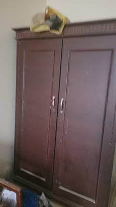 Pure Wood Wardrobe – 2 Doors, 1 Drawer – Strong & Durable