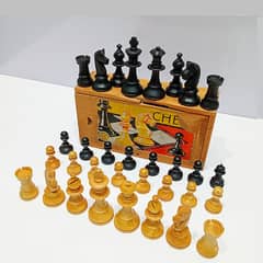 Vintage 1950s K&C Ltd London Handcrafted Wooden Chess Set With Board