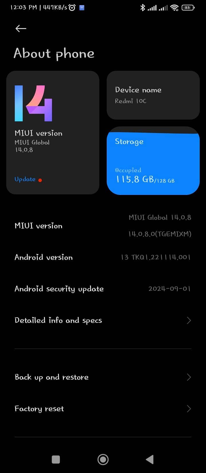 Redmi 10C Mobile with complete box 5