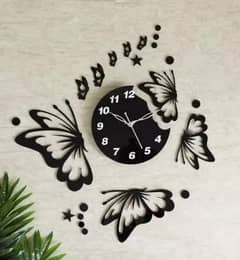 Butterfly Wooden Wall Clock Available Just: 1000/=