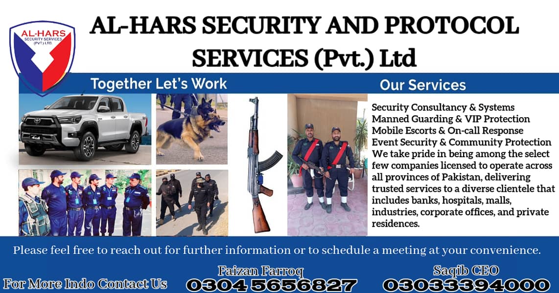 Security Protocol guards / Security Guards Available / Personal Guard 2