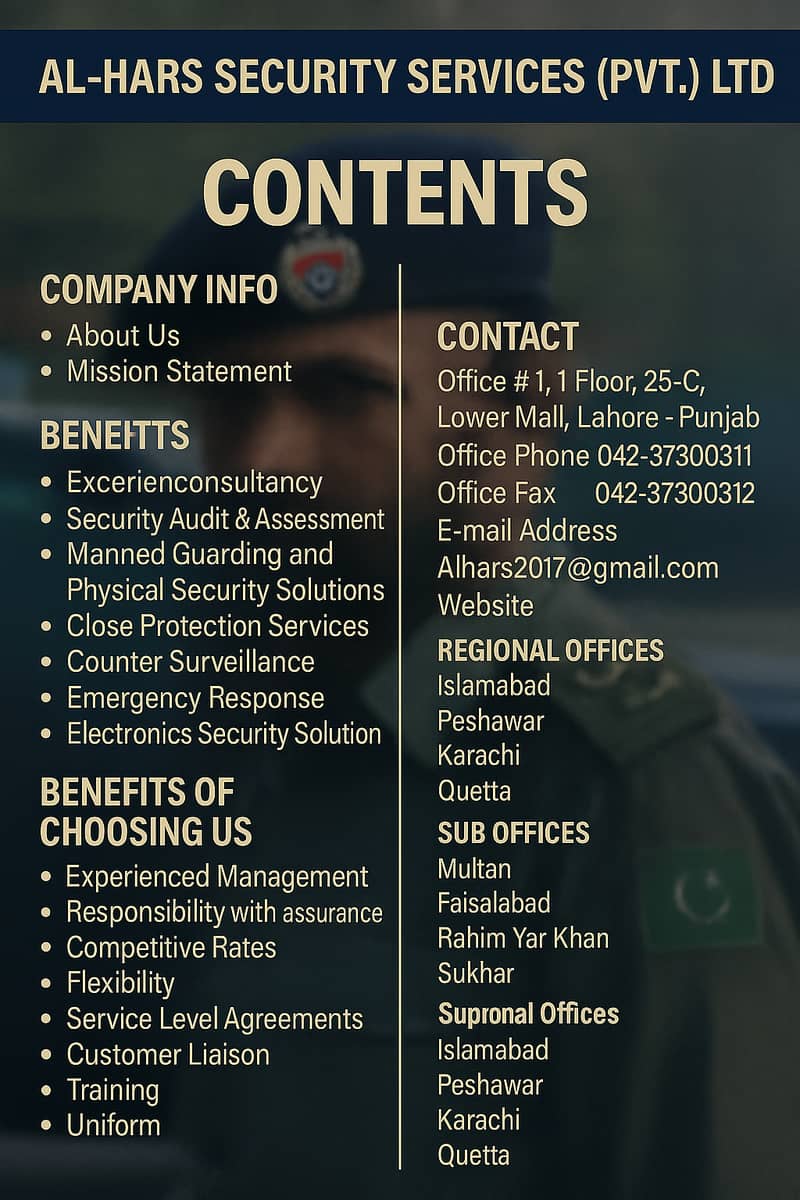 Security Protocol guards / Security Guards Available / Personal Guard 4